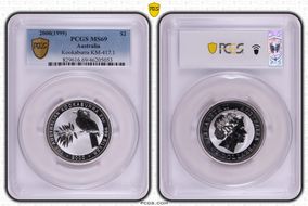2000(1999) $2 Kookaburra 2oz Ag MS69