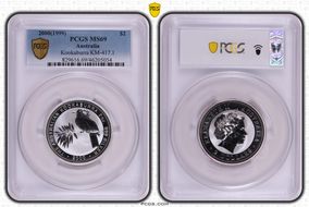 2000(1999) $2 Kookaburra 2oz Ag MS69