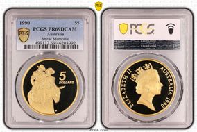 1990 $5 Anzac Memorial PR69DCAM