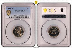 1969-S 5C PR69