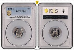 1972-S 10C PR69
