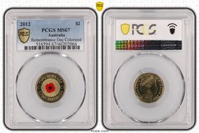 2012 $2 Remembrance Day Colorized MS67