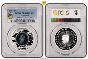2014-P $1 Masked Owl - Opal PR69DCAM
