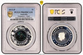 2013-P $1 Kangaroo Ag Opal PR69DCAM