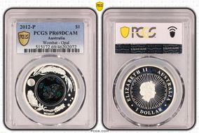 2012-P $1 Wombat - Opal PR69DCAM