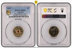 2015 $2 Remembrance Day Colorized In Flanders Fields MS65