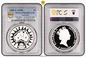 2000-C (1998) $5 Olympic - Australian Map PR69DCAM