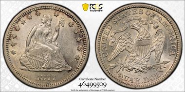 1877-S 25C AU55