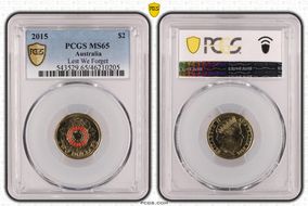 2015 $2 Lest We Forget Colorized MS65
