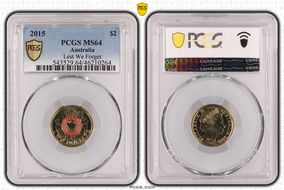 2015 $2 Lest We Forget Colorized MS64