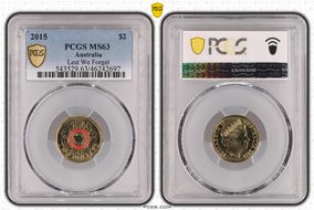 2015 $2 Lest We Forget Colorized MS63