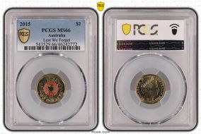 2015 $2 Lest We Forget Colorized MS66