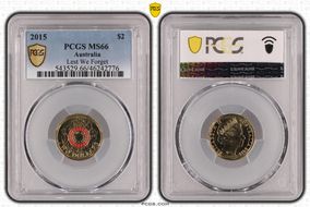 2015 $2 Lest We Forget Colorized MS66