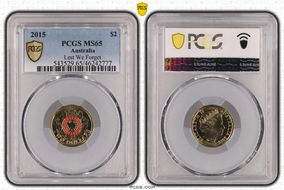 2015 $2 Lest We Forget Colorized MS65