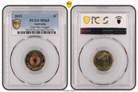 2015 $2 Lest We Forget Colorized MS65