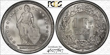 1920 B 1 Fr KM-24  Ag MS68