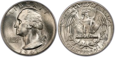 1947-S 25C MS66