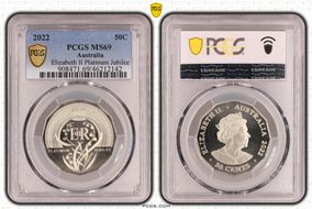 2022 50C Elizabeth II Platinum Jubilee MS69
