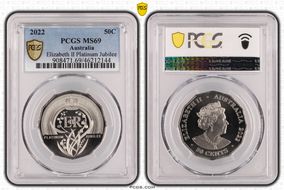 2022 50C Elizabeth II Platinum Jubilee MS69