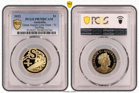 2022 $1 Great Aussie Coin Hunt - 'S' Surfing PR70DCAM