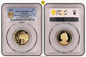 2022 $1 Great Aussie Coin Hunt - 'V' Vanilla Slice PR70DCAM