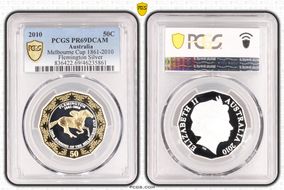 2010 50C Melbourne Cup 1861-2010 Flemington Silver PR69DCAM