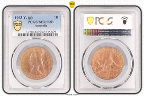 1963 Y. (p) 1D KM-56 MS65RB