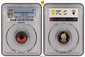 2021 $2 50th Ann Aboriginal Flag Colorized PR69DCAM