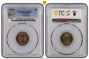 2013 $2 Coronation Colorized MS65