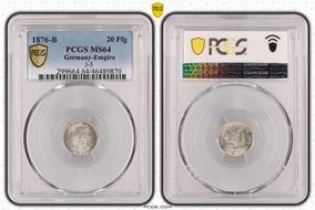 1876-B 20 Pfg J-5 MS64