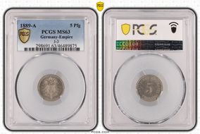 1889-A 5 Pfg J-3 MS63