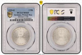 1929-E 3 Mk Meissen J-338 MS65
