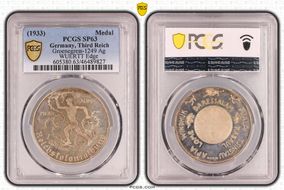 (1933) Medal Groenegress-1249 Ag WUERTT Edge MS63