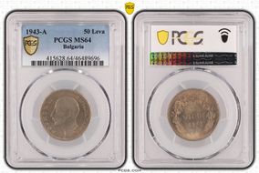 1943-A 50 Leva KM-48a MS64