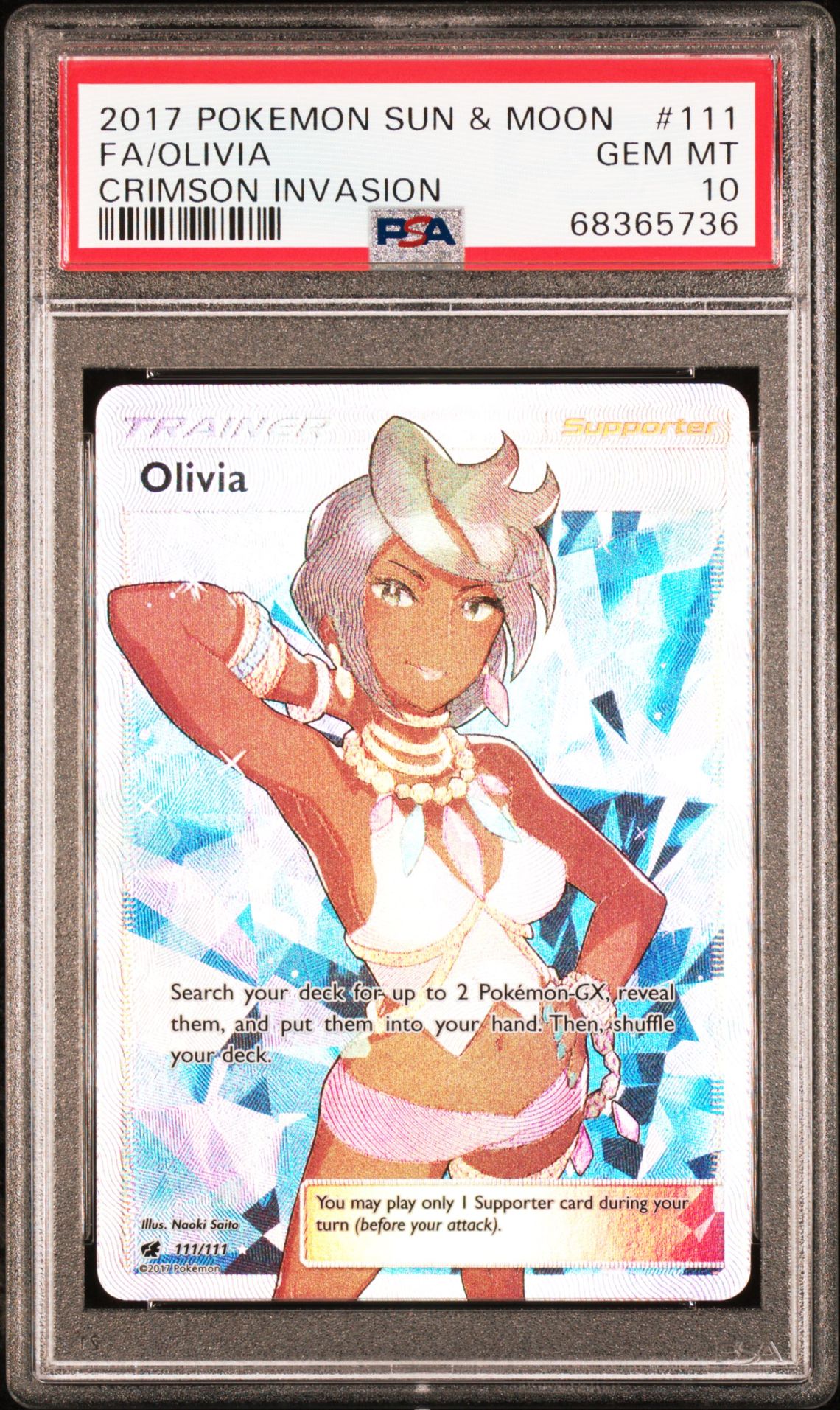 2017 Pokemon POKEMON SUN & MOON CRIMSON INVASION #111 Fa/Olivia front