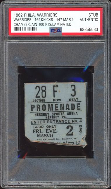Wilt Chamberlain 100 PT. Game slab