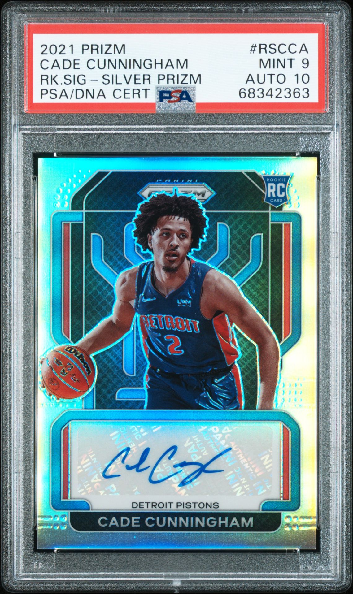 2021 Panini PANINI PRIZM ROOKIE SIGNATURES RK.SIG-SILVER PRIZM #RSCCA Cade Cunningham front