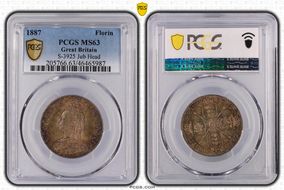1887 Florin S-3925 Jubilee Head MS63