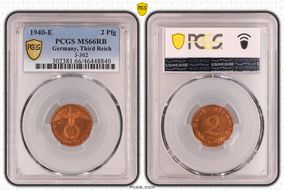 1940-E 2 Pfg J-362 MS66RB