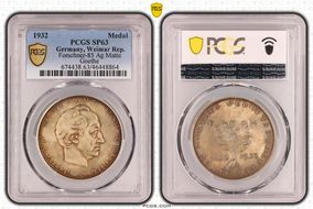 1932 Medal  Forschner-85 Ag Matte Goethe SP63