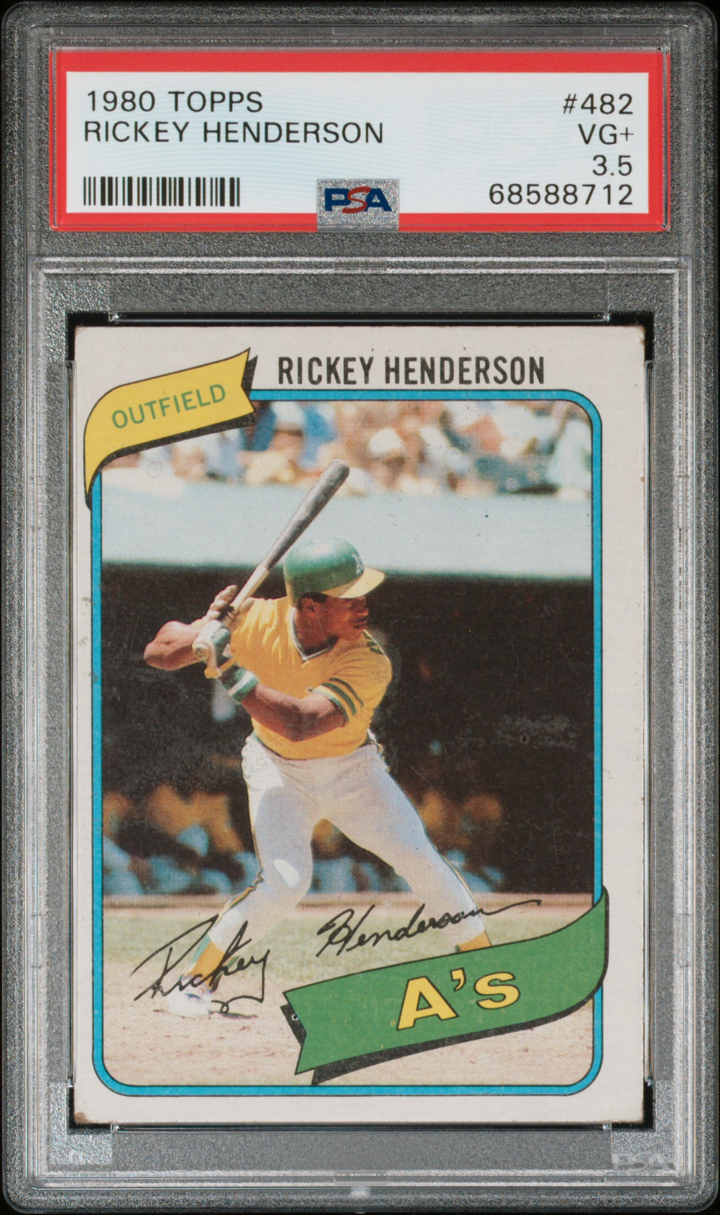 1980 Topps #482 Rickey Henderson PSA 3.5