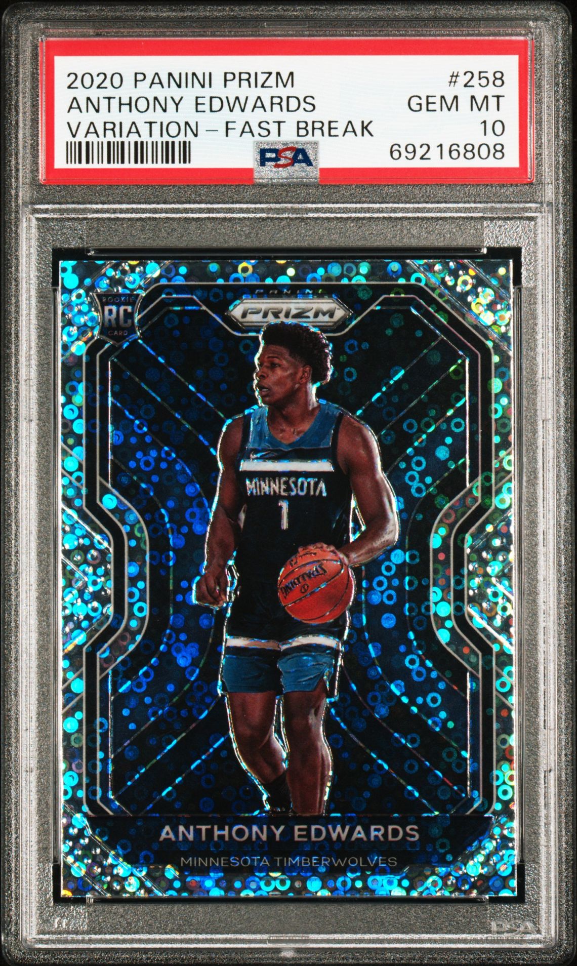 2020 Panini PANINI PRIZM VARIATION-FAST BREAK #258 Anthony Edwards front