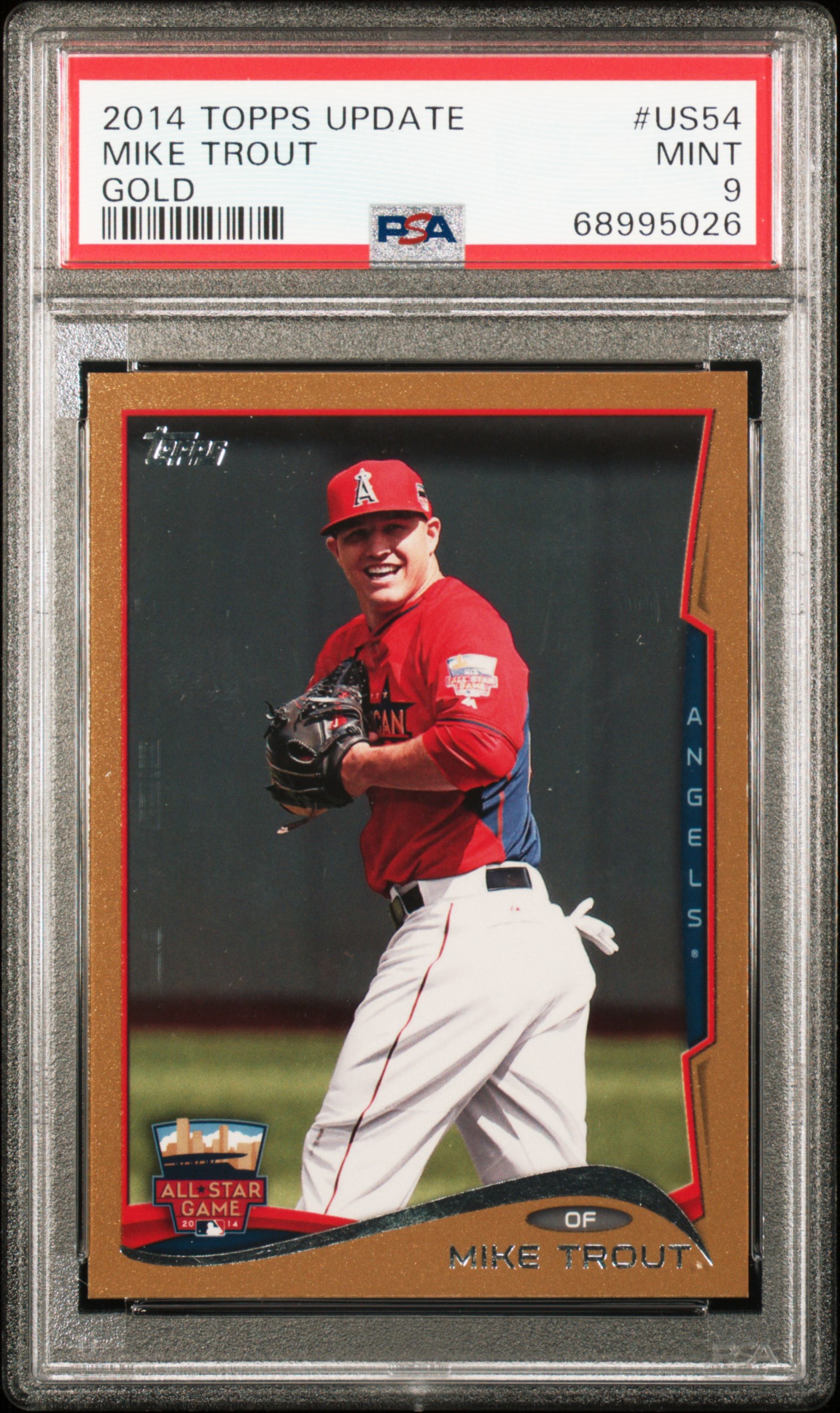 2014 Topps Update Gold #US54 Mike Trout – PSA MINT 9