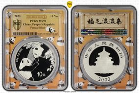 2023 10 Yn Panda Silver Panda 2023 Yellow Lbl, FDoI MS70