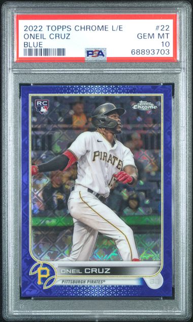 2022 Topps TOPPS CHROME LOGOFRACTOR EDITION BLUE #22 Oneil Cruz front