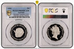 1991 50C Decimal Currency CuNi PR69DCAM