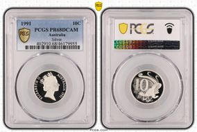 1991 10C Silver PR68DCAM