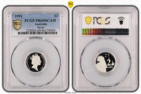1991 $2 Silver PR69DCAM