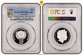 1998 20C United Nations 50th Ann. Ag PR70DCAM