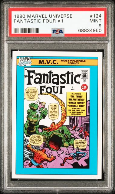 1990 Marvel Universe #124 Fantastic Four #1 PSA 9 on Goldin